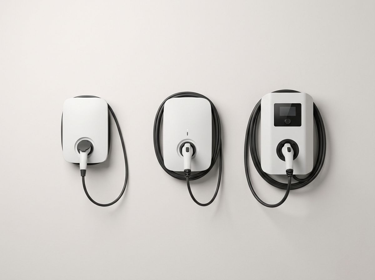 Trois modeles de bornes de recharge murales de puissances differentes